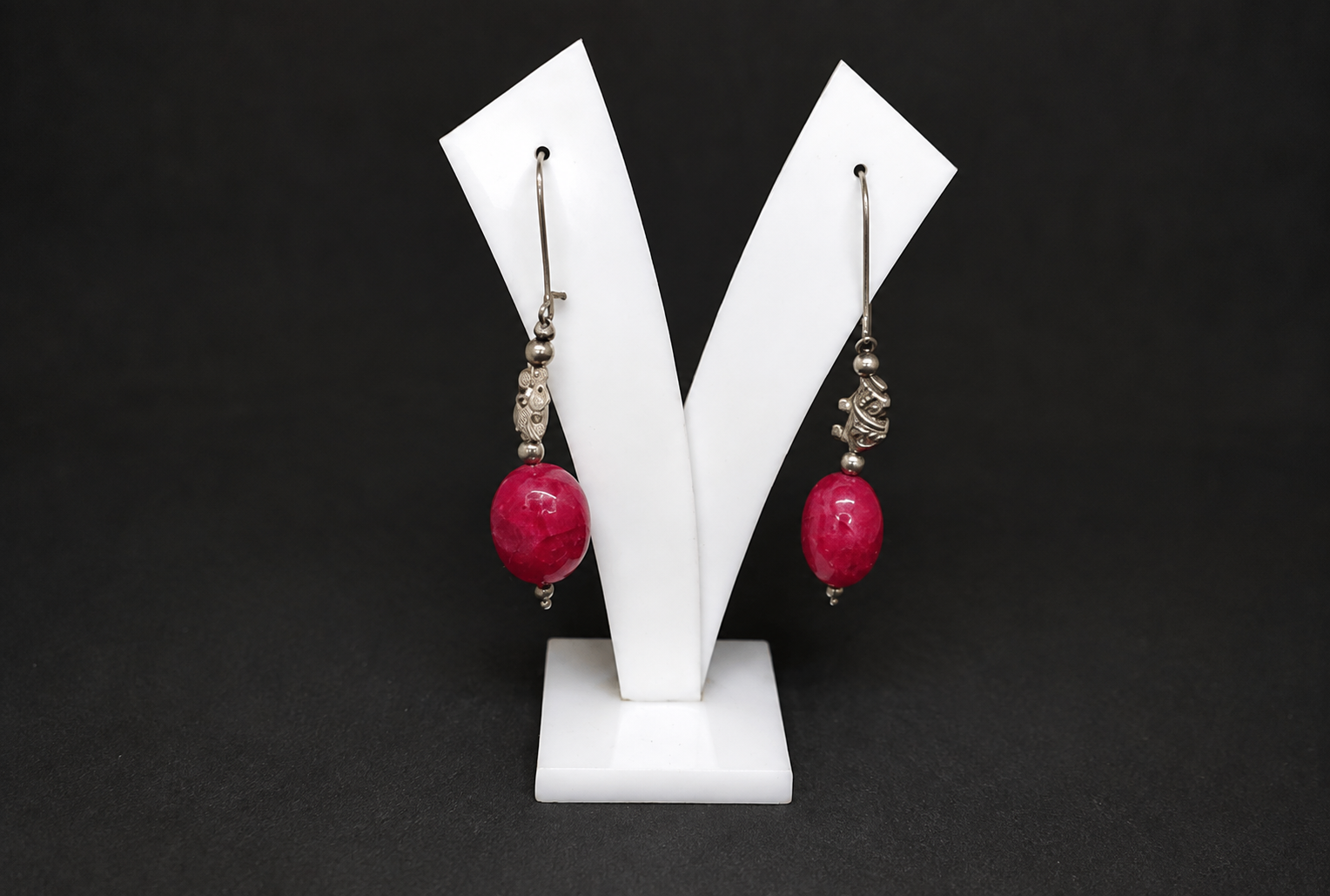 Crystal Red Agate Earring
