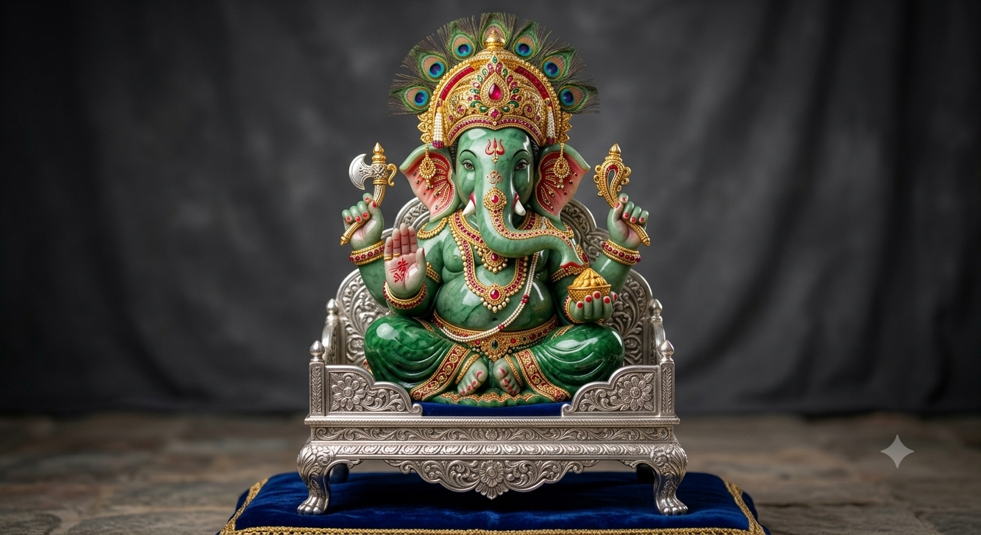 Greeen Aventurine Ganesh idol